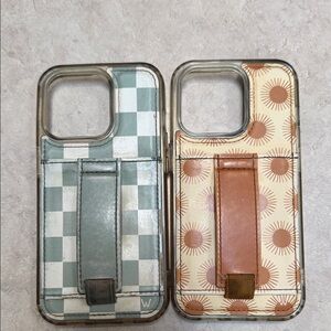 WALLI Green Checkered and Tan Sunburst Phone Cases